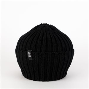 Ribbed Merino Hat - Black - Adult (One Size)