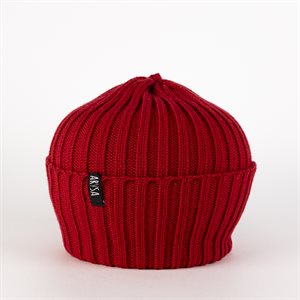 Bonnet mérinos côtelé - Canneberge - Adulte (taille unique)