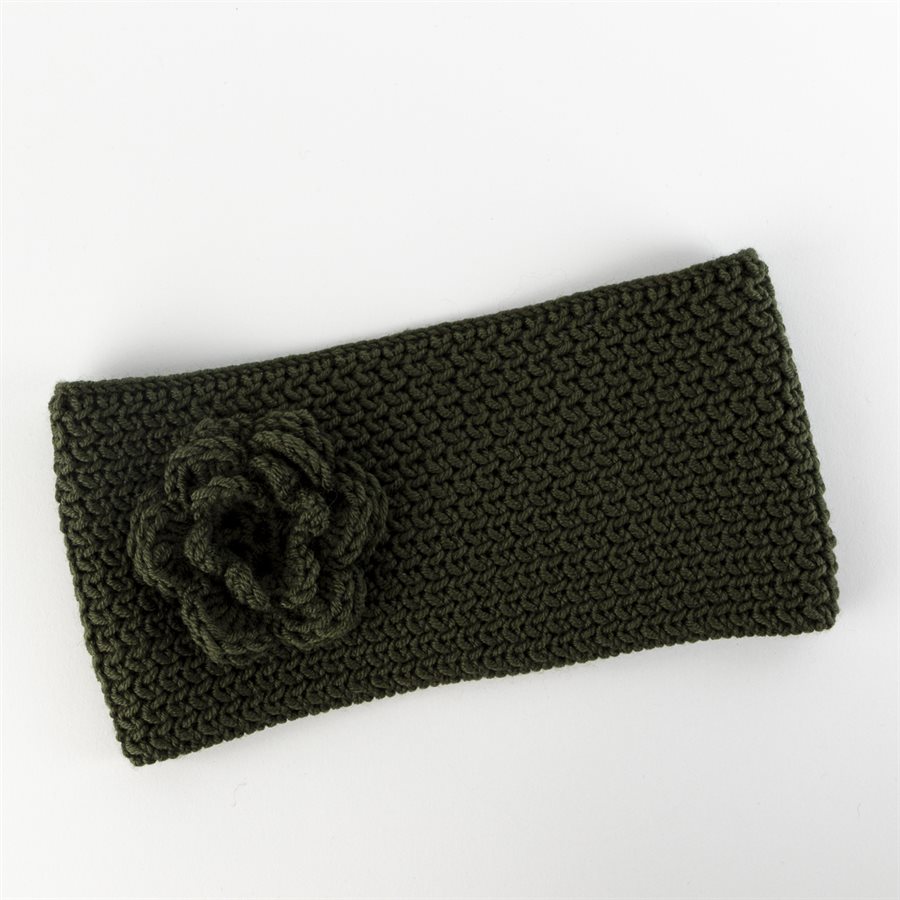 Bandeau ornement floral - Olive - Adulte (taille unique)