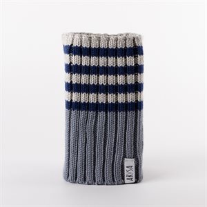 Cache-col mérinos - Argent, marine et gris - Adulte (taille unique)