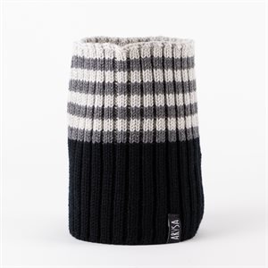 Cache-col adulte en laine mérinos Noir et crème