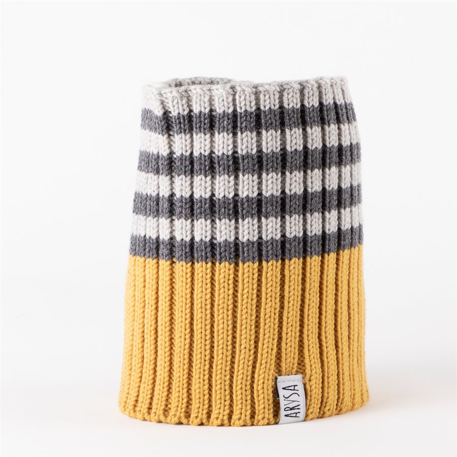 Cache-col mérinos - Or, nickel et gris - Adulte (taille unique) Cache-col mérinos - Or, nickel et gris - Adulte (taille unique)