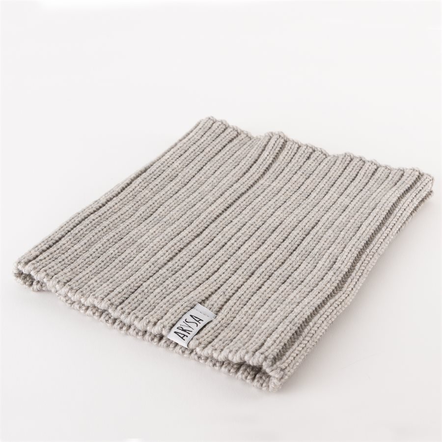 Cache-col pour adulte en laine mérinos, Gris uni Cache-col pour adulte en laine mérinos, Gris uni