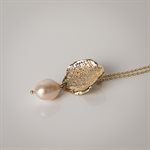 Fauve silver pendant - Gold plated and pink pearl