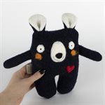 Toutou moyen ours 100% laine Bleu marin foncé