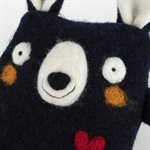 Toutou moyen ours 100% laine Bleu marin foncé