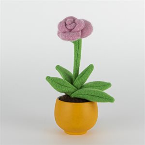 Fabric flower in its recovered pot