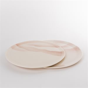 Assiette repas en porcelaine rose