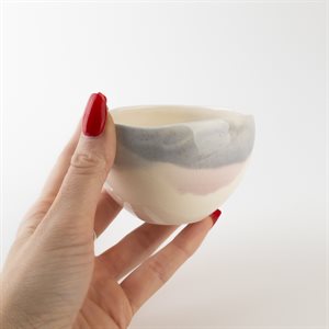 Sfumato tea bowl Blue and pink