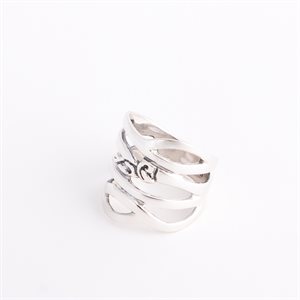 Silver ring, large openwork model, size 8½