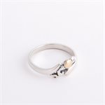 Silver ring adorned with gold, spiral point model, size 5¼