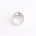 Silver ring adorned with a freshwater pearl, oval openwork model, size 8¼
