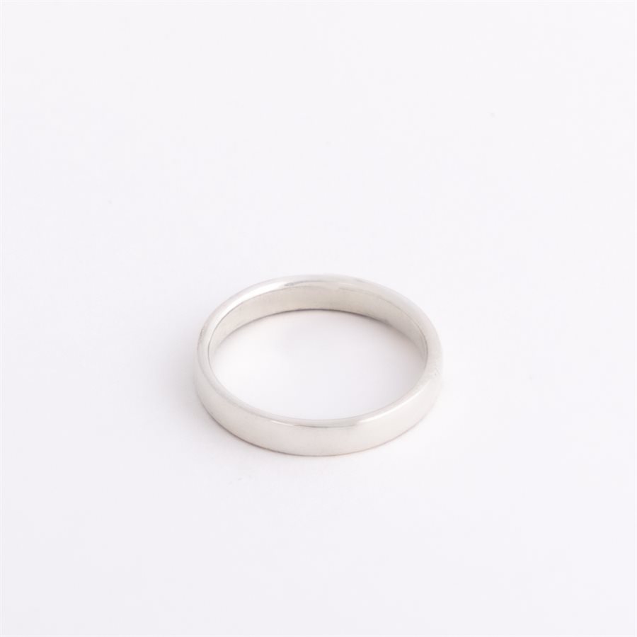 Bague Fantaisie Jonc Métal Argenté - Taille 53 - 7,4g - Bel état - Occasion