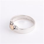 BagueSilver ring decorated with gold, small shell effect model, size 6¾