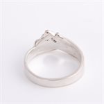 BagueSilver ring decorated with gold, small shell effect model, size 6¾