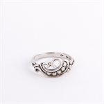 Silver ring, openwork spiral crown model, size 6¼