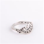 Silver ring, openwork spiral crown model, size 6¼