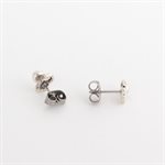 Boucle d'oreille en argent et perle, modèle petite spirale et feuillage