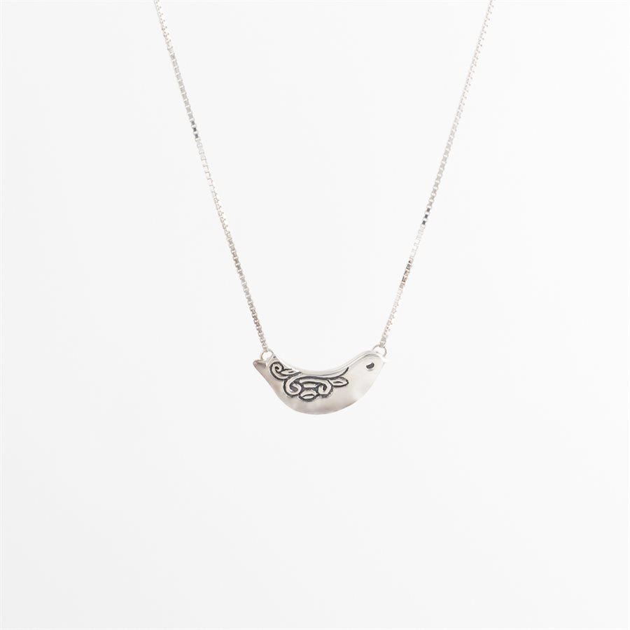 Silver pendant, bird model 