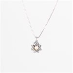 Silver pendant decorated with gold, flower model