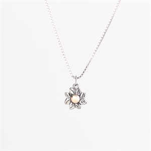 Silver pendant decorated with gold, flower model