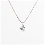 Pendentif en argent et perle, modèle petite spirale et feuillage