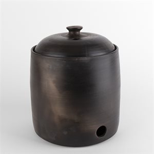 Grand pot à ail en céramique enfumée 1