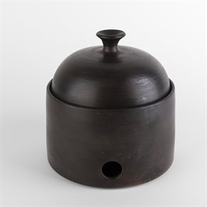 Petit pot à ail en céramique enfumée 4