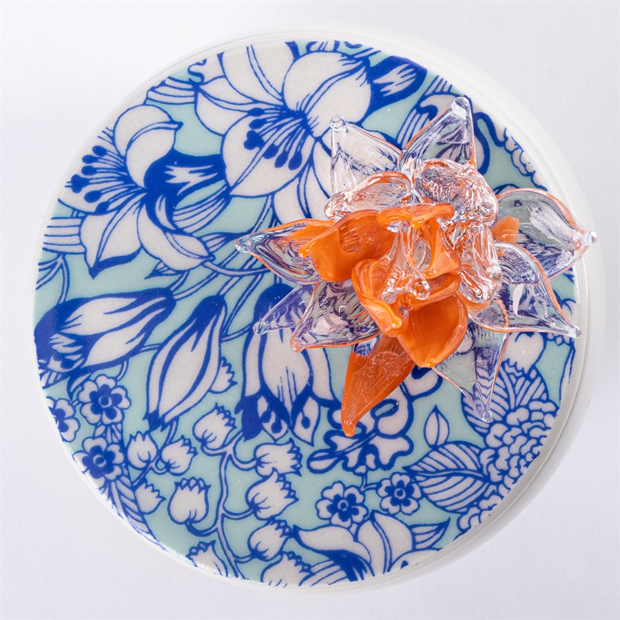 Boîte à secret en céramique et ornement de verre Boîte à secret en céramique et ornement de verre