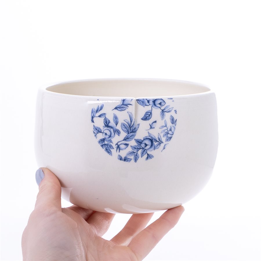 Large meal bowl, Glitch collectin, blue lemon tree model Large meal bowl, Glitch collectin, blue lemon tree model