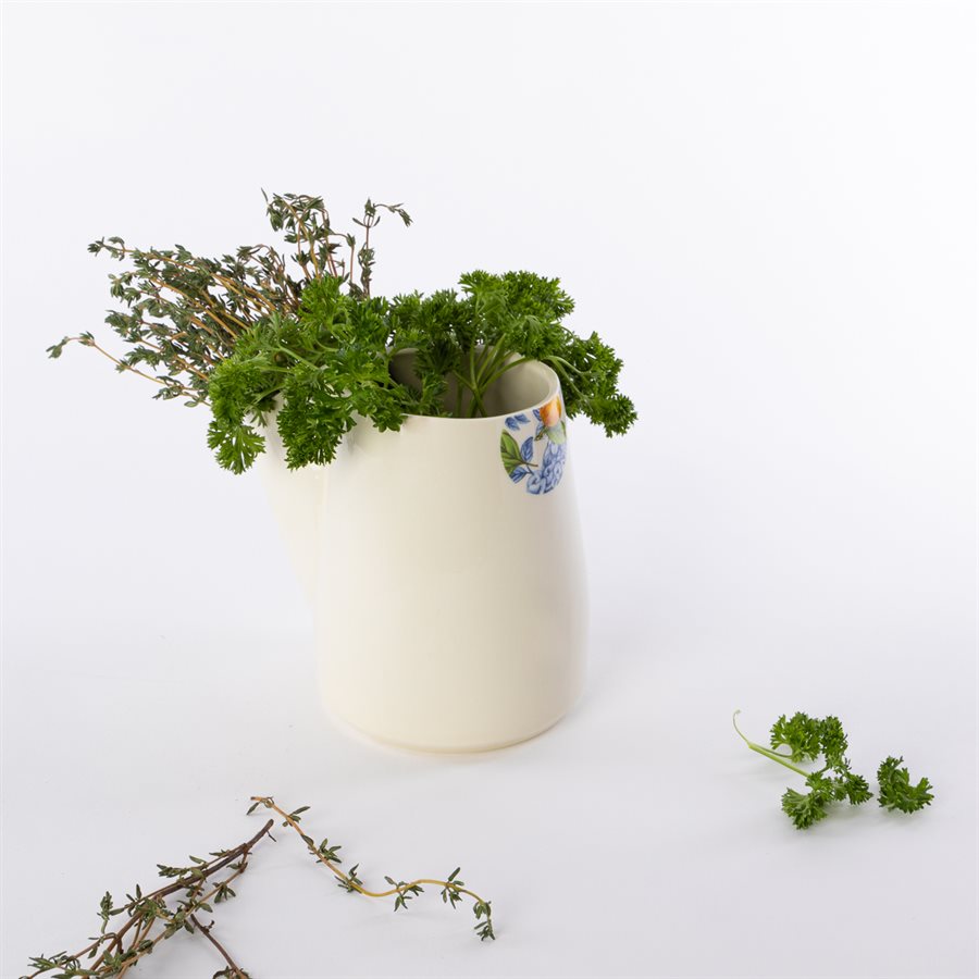 Pot à fines herbes glitch, céramique et décalque citron Pot à fines herbes glitch, céramique et décalque citron