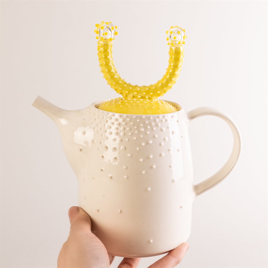 Théière en céramique et bouton de verre Théière en céramique et bouton de verre