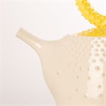 Ceramic teapot and glass ornaments