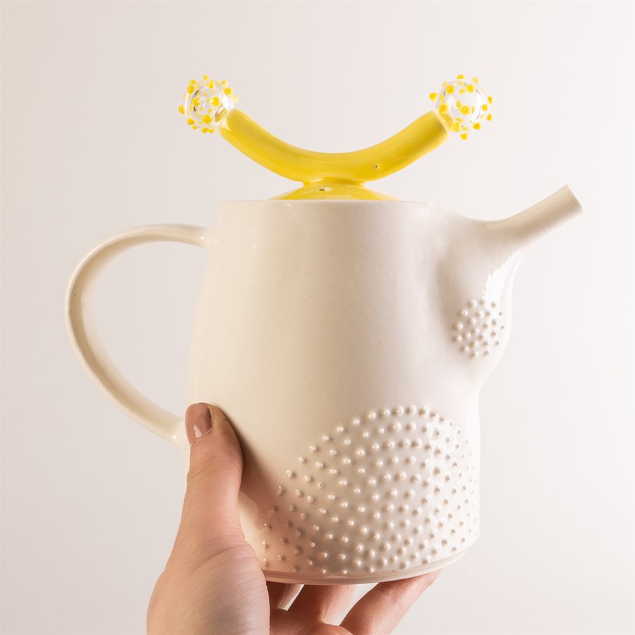 Théière en céramique et bouton de verre Théière en céramique et bouton de verre