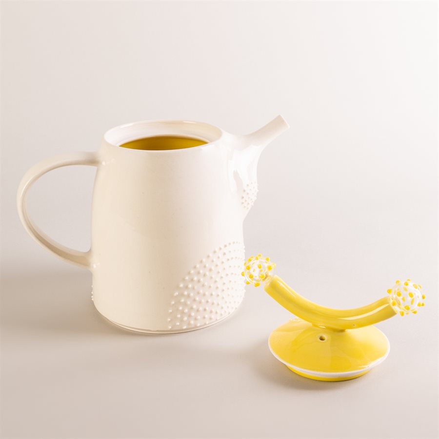 Théière en céramique et bouton de verre Théière en céramique et bouton de verre