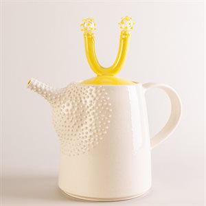 Théière en céramique et bouton de verre