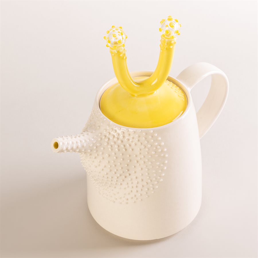 Théière en céramique et bouton de verre Théière en céramique et bouton de verre