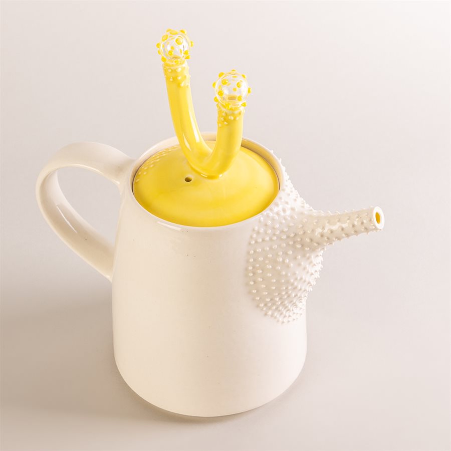 Théière en céramique et bouton de verre Théière en céramique et bouton de verre