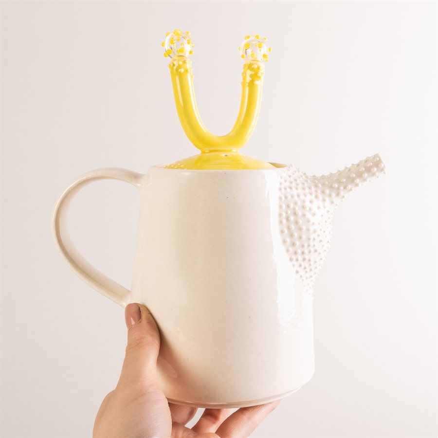 Théière en céramique et bouton de verre Théière en céramique et bouton de verre