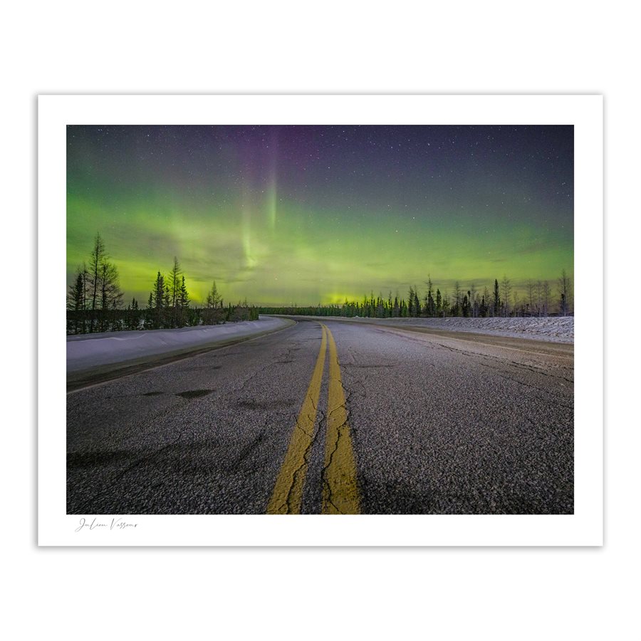 Northern lights on the "Billy Diamond" road