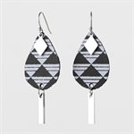 Unique screen-printed leather earring 11 Unique screen-printed leather earring 11