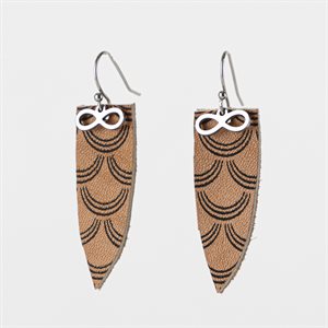 Unique screen-printed leather earring 14