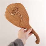Miroir coiffeuse en noyer cendré sculpté, modèle rose