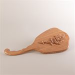 Miroir coiffeuse en noyer cendré sculpté, modèle marguerite