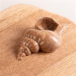 Miroir coiffeuse en noyer cendré sculpté, modèle coquillage