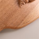 Miroir coiffeuse en noyer cendré sculpté, modèle coquillage