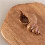 Miroir coiffeuse en noyer cendré sculpté, modèle coquillage