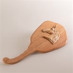 Miroir coiffeuse en noyer cendré sculpté, modèle cheval