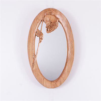 Miroir ovale en bois sculpté Miroir ovale en bois sculpté