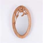 Miroir ovale en bois sculpté, modèle colibri